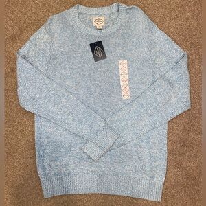 St. John’s Bay heathered blue crew neck sweater NWT
